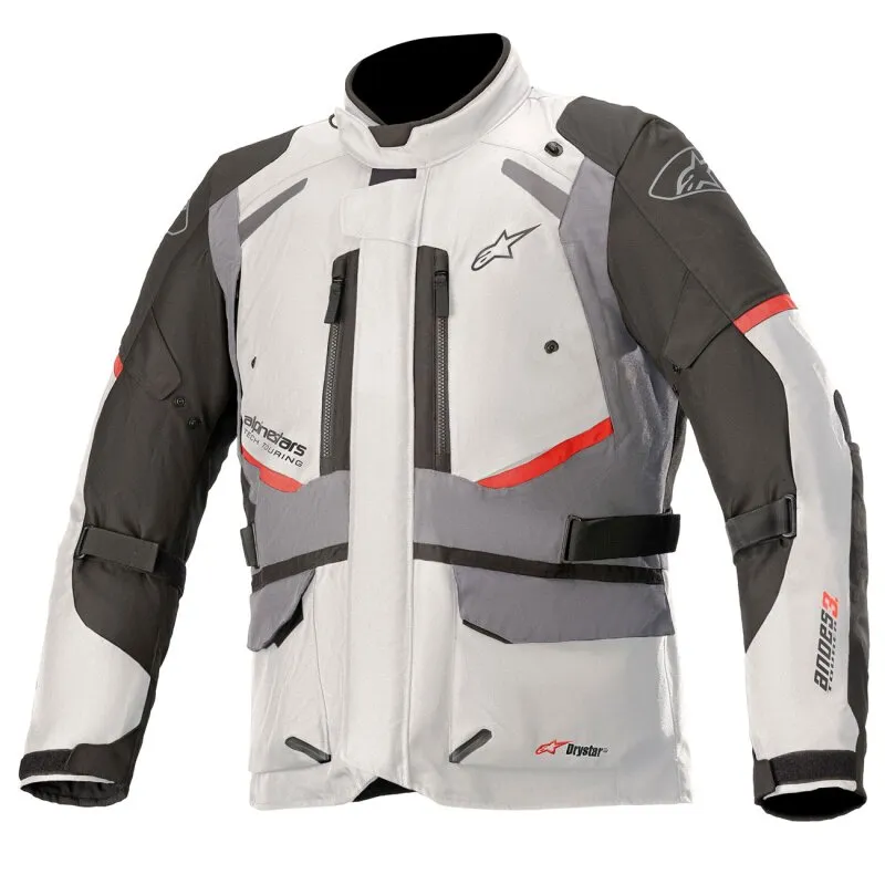Alpinestars Andes V3 Motorrad-Jacke Textil dunkelgrau rot