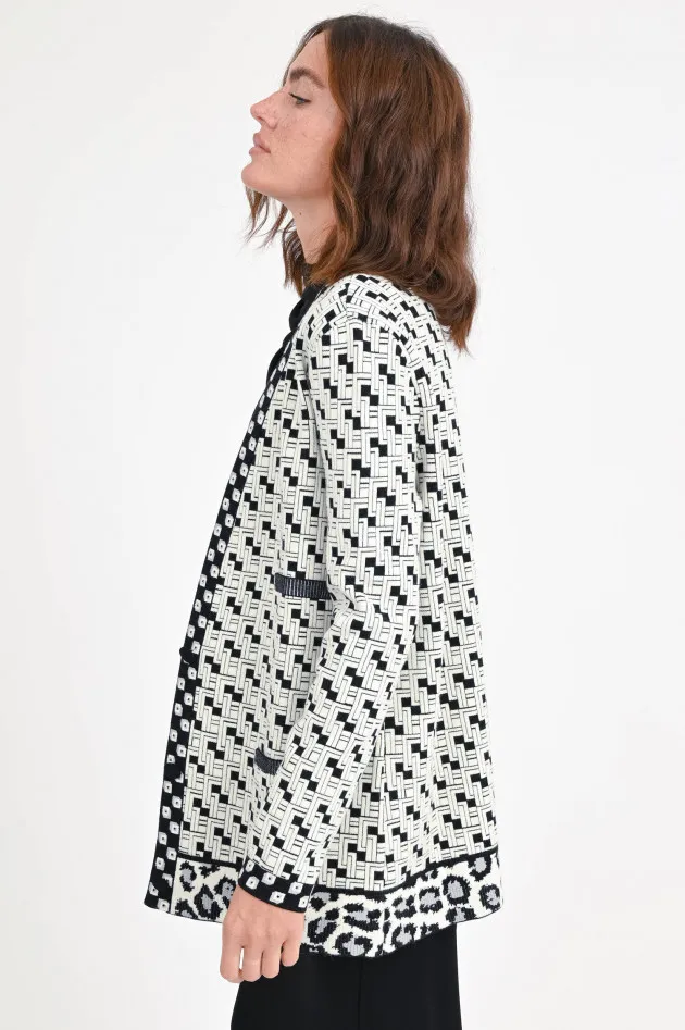Cardigan KORBIN Schwarz/Weiß gemustert