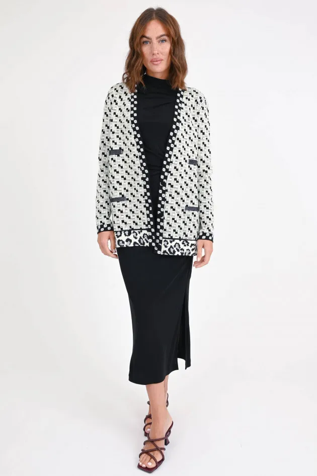 Cardigan KORBIN Schwarz/Weiß gemustert