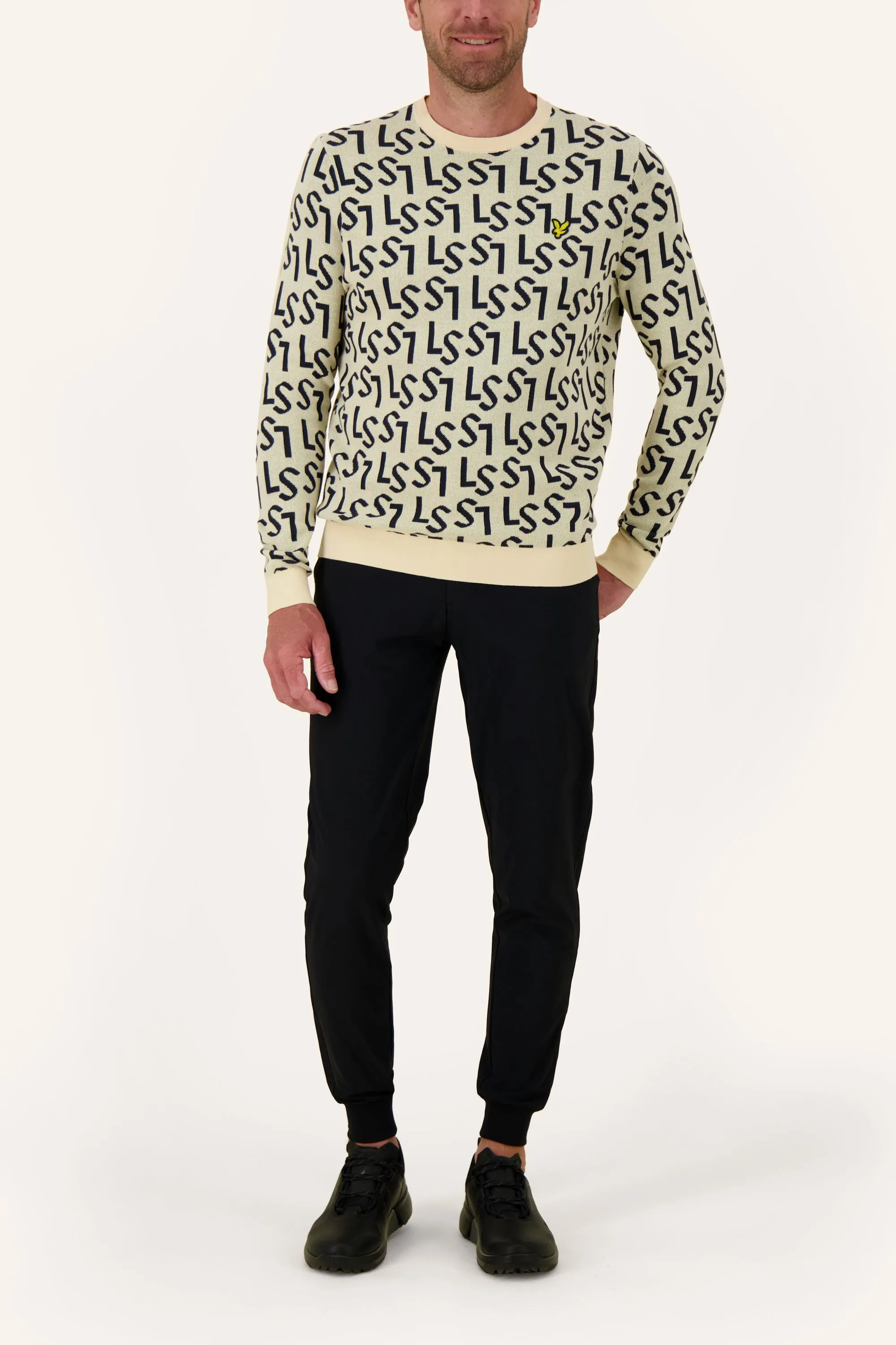 Lyle &amp; Scott Monogram Knitted Crew Neck (Grösse: M, Farbe: beige) - online kaufen